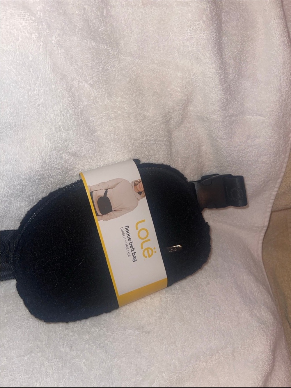 Lole Black Fleece Belt Bag with Buckle Clip
